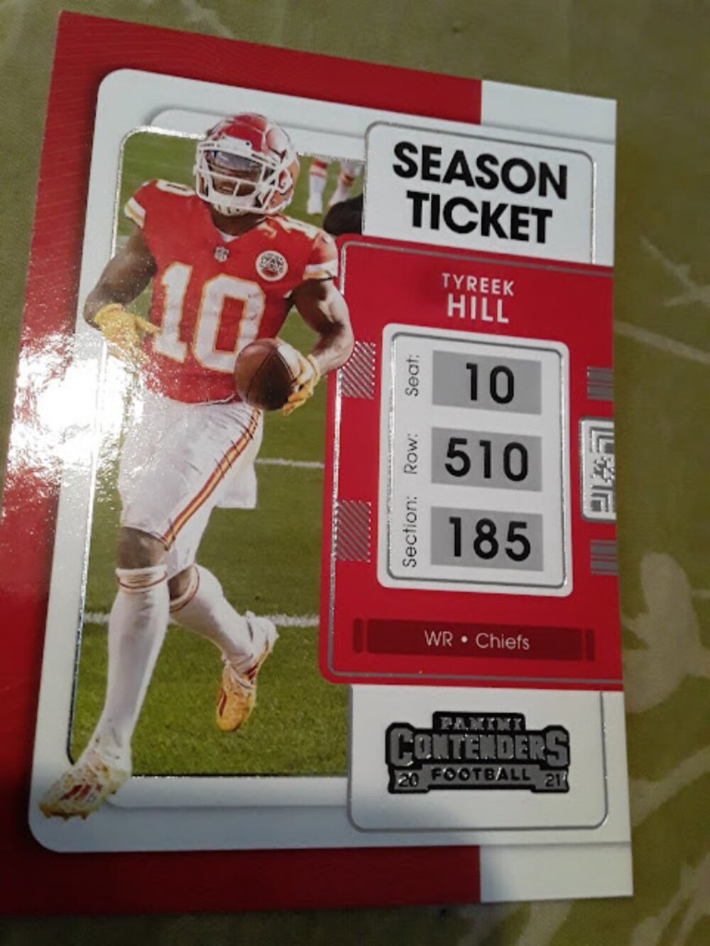 Tyreek Hill 2021 Contenders Football Season Ticket Card #48 Kansas City Chiefs